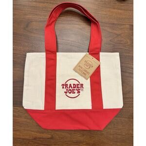 BRAND NEW with TAGS - Trader Joe’s - Holiday 2025 Canvas Mini Tote Bag - Red